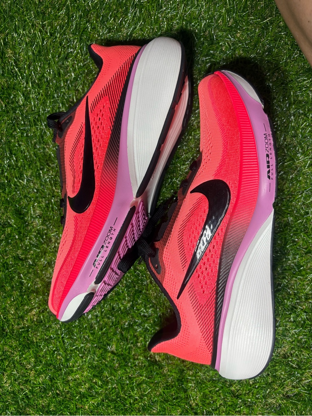 Nike Women’s Running Shoes — Neon Pink/coral with Black Swoosh and pink accents